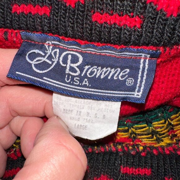 Vtg JJ Browne Christmas Sweater Womens L PulloverTeddy Bears Ugly Cute Holiday - Picture 9 of 10